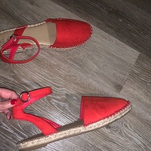 Red espadrille shoes